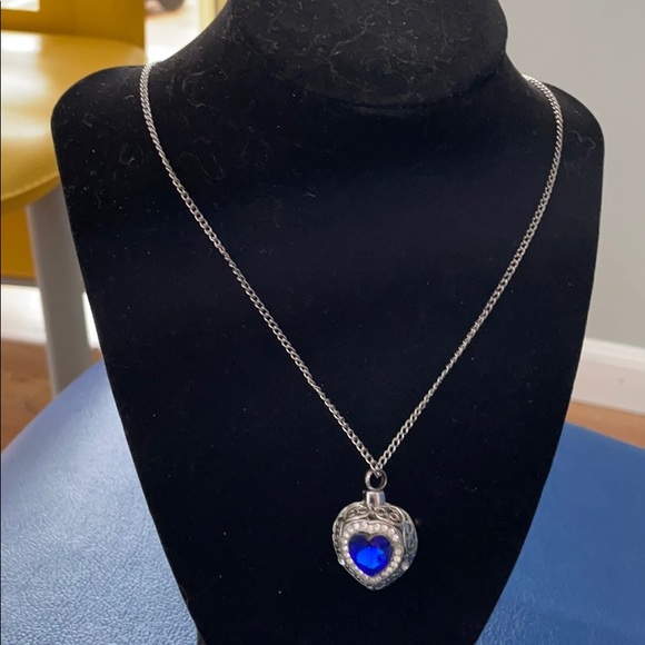 Swarovski Jewelry - Swarovski sapphire crystal cremation necklace